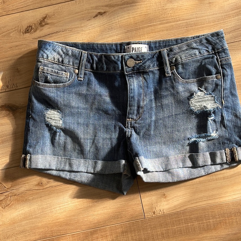 PAIGE Distressed Denim Shorts - size 27